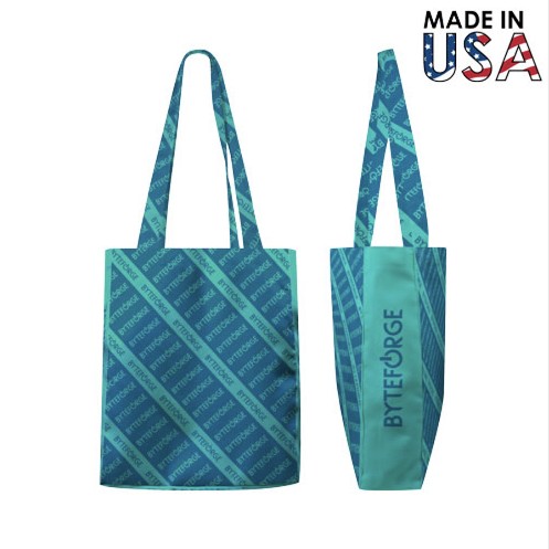 12x14x3 Full-Color Poly Canvas Tote with 3" Gusset